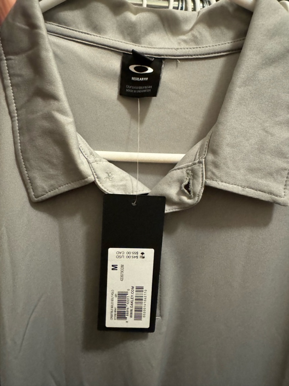 Oakley Men’s Icon TN Protect RC Polo | Stone Gray | Medium NWT